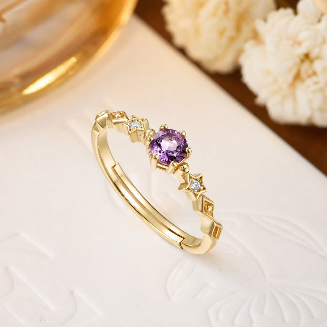 Amethyst Star Ring