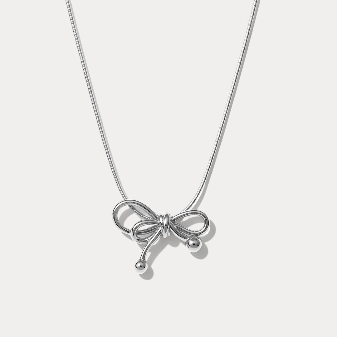 Selenichast Silver Bow Necklace