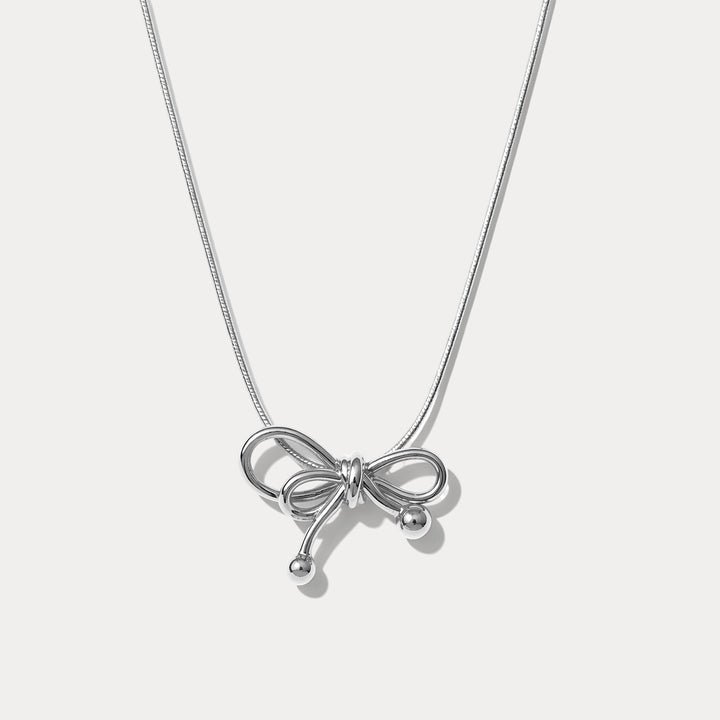 Selenichast Silver Bow Necklace