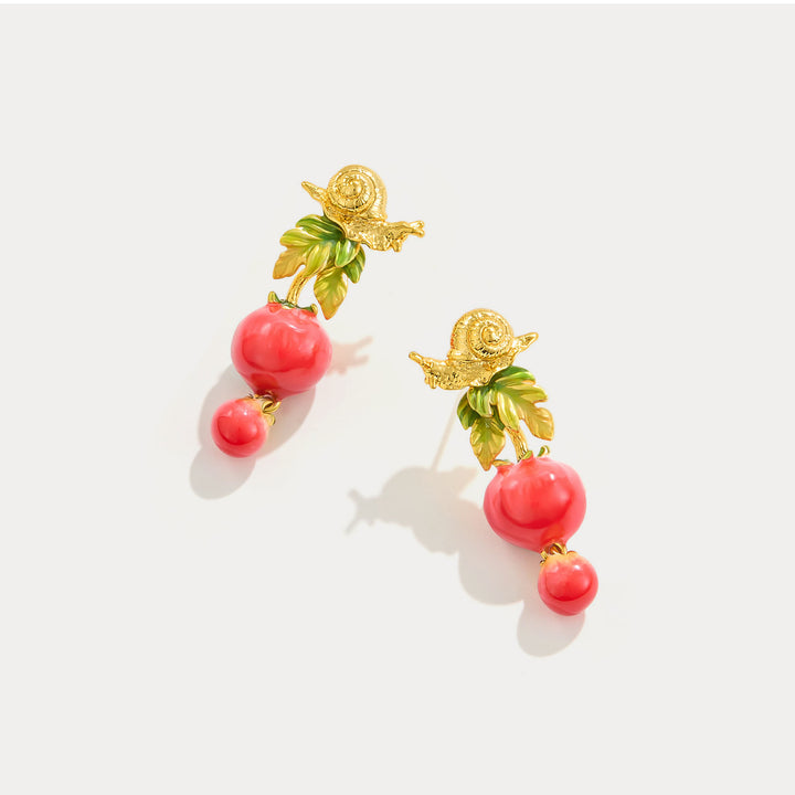 Tomato & Snail Earrings Selenichast 