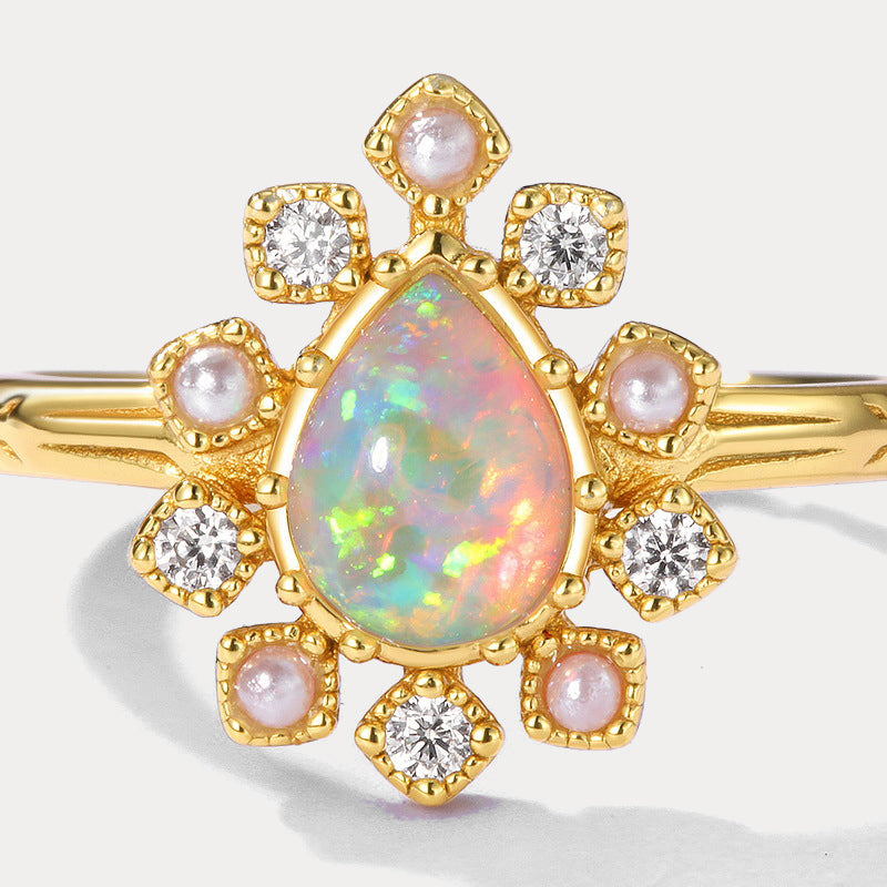 Vintage Opal Adjustable Ring