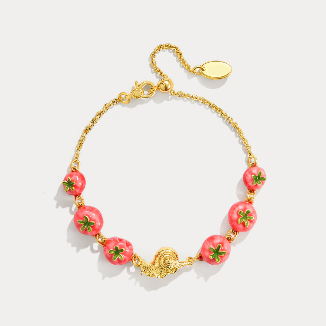 Selenichast Tomato & Snail Bracelet 18K Gold Jewelry