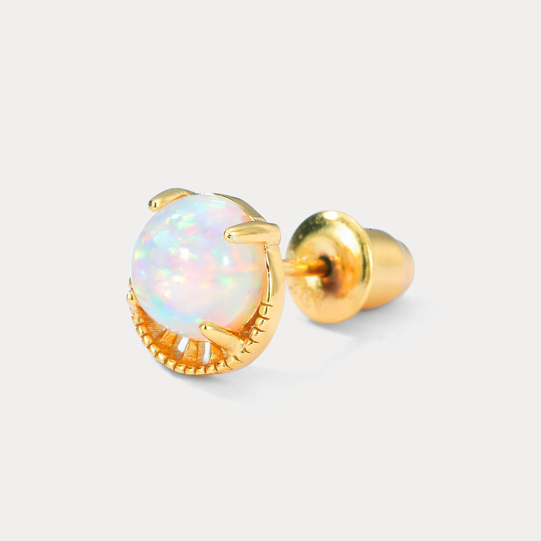 Opal Round Studs Fashion Earrings