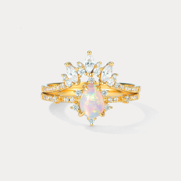 Selenichast Opal Crown Vintage Ring