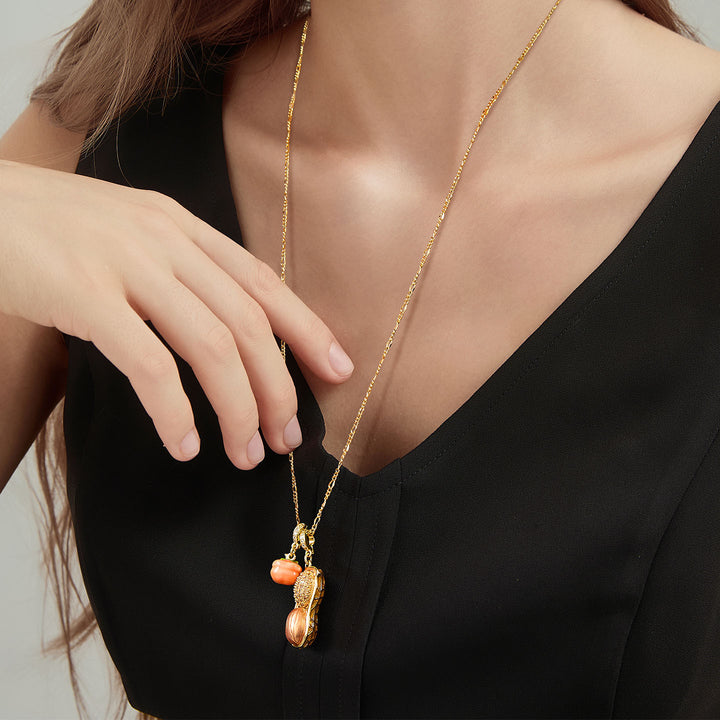 Lucky Peanuts & Persimmon Necklace Gift