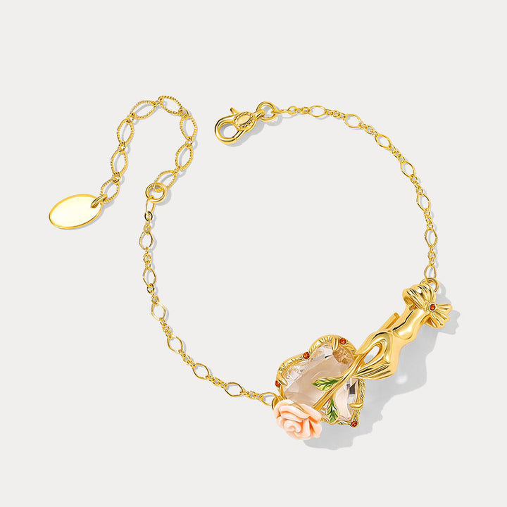 Champagne Rose Heart Bracelet