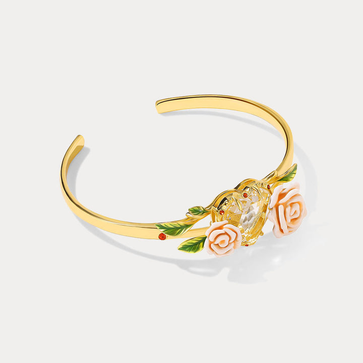 Champagne Rose Heart Bangle
