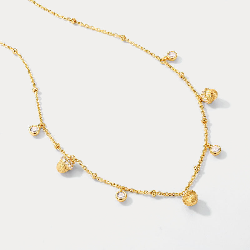 Gold Pinecone Charm Necklace