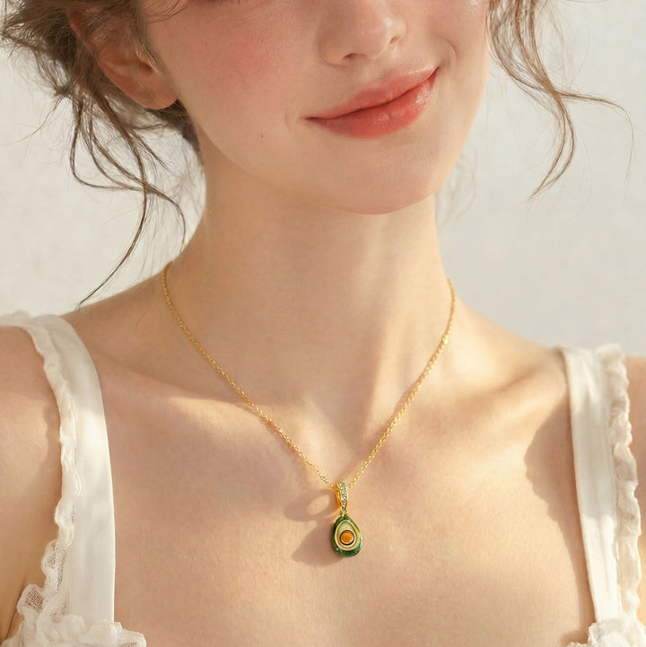 Selenichast Pomegranate Enamel Pendant Necklace