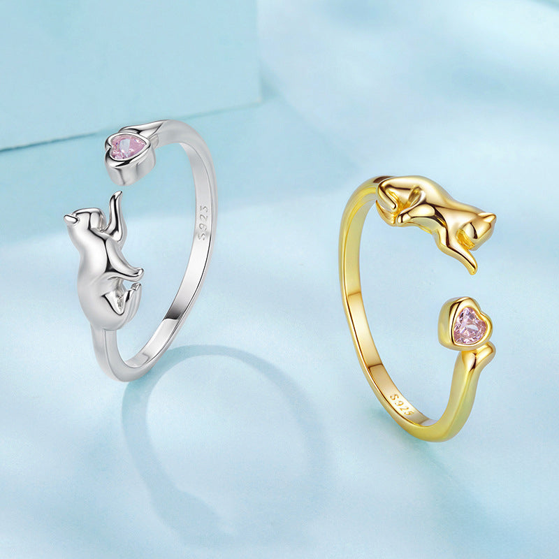 Cat Heart Ring