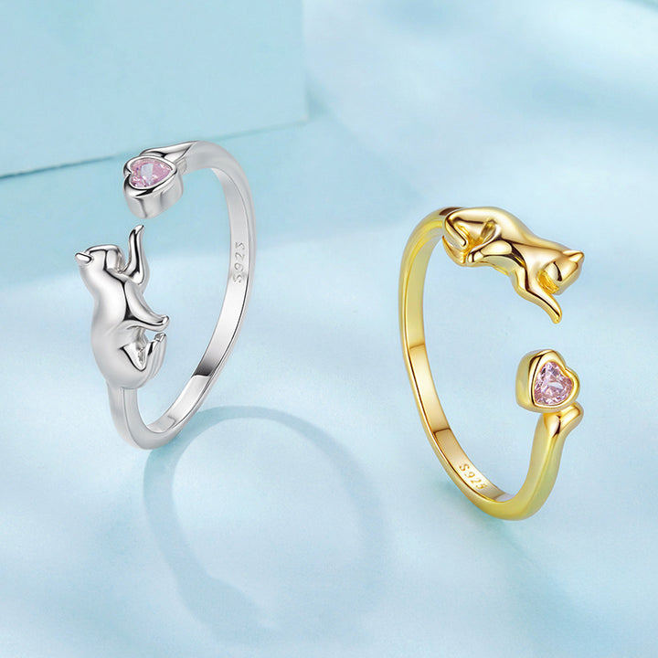 Cat Heart Ring