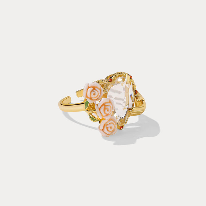 Champagne Rose Heart Ring