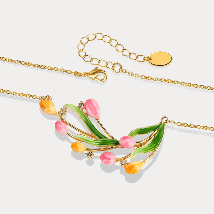 Enamel Tulip Necklace