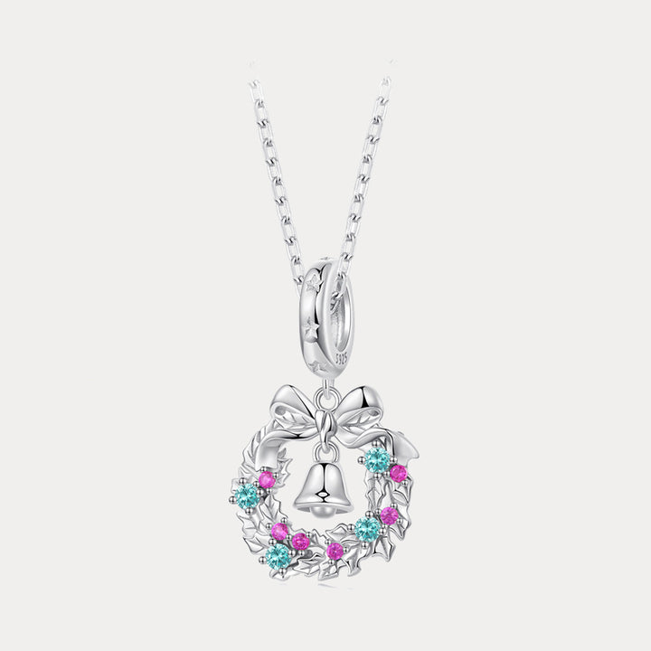Christmas Bell Wreath Necklace