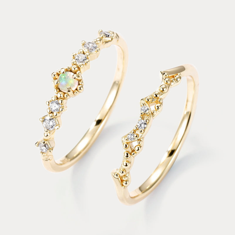Opal Stacking Ring Set Gift For Her