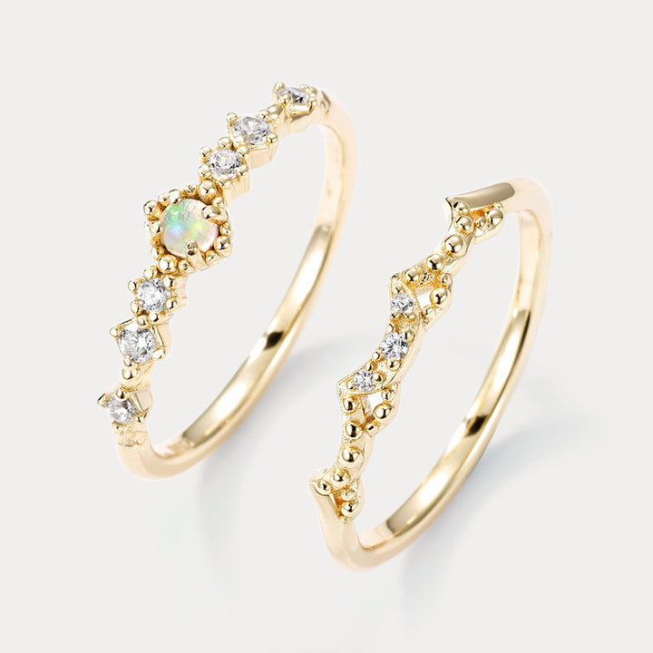 Opal Stacking Ring Set Gift For Her