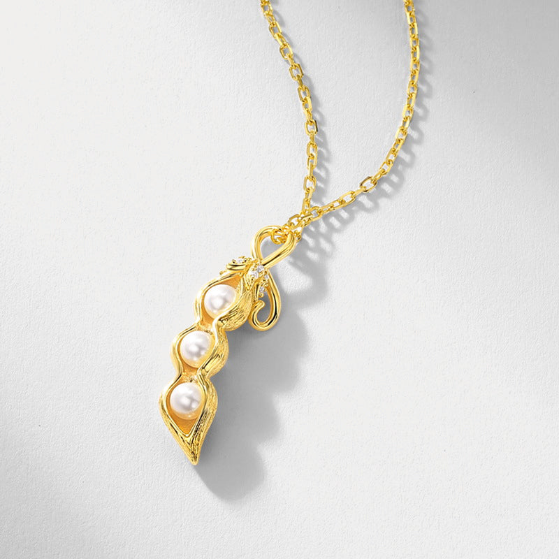 Gold Peas in a Pod Necklace