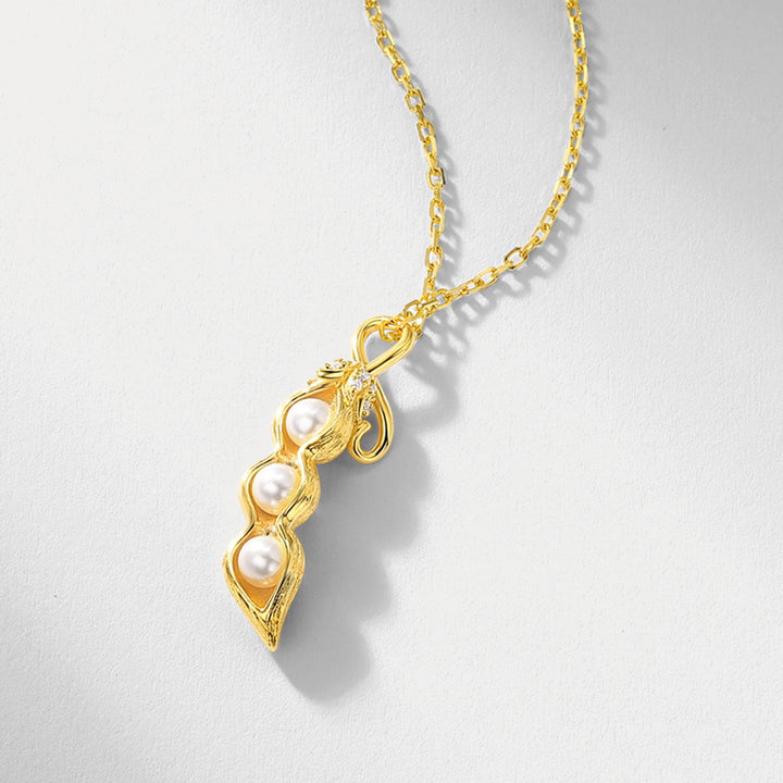 Gold Peas in a Pod Necklace