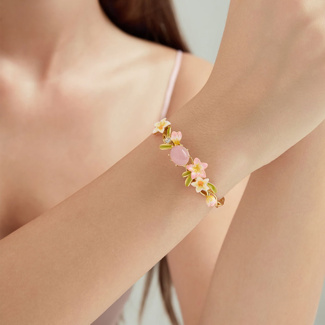 Selenichast Plumeria Bangle Enamel Jewelry