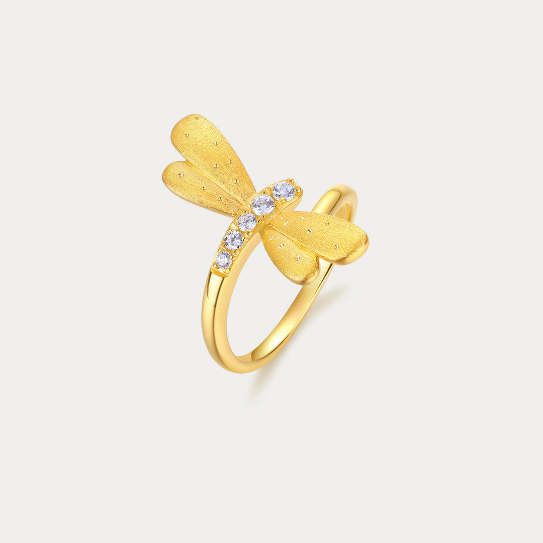 Selenichast Gold Dragonfly Ring