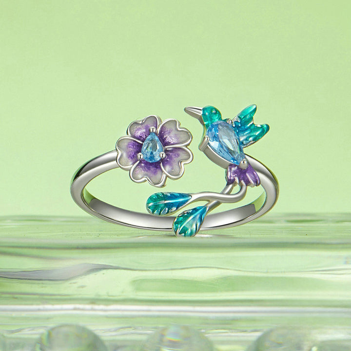 Animal Silver Hummingbird Ring