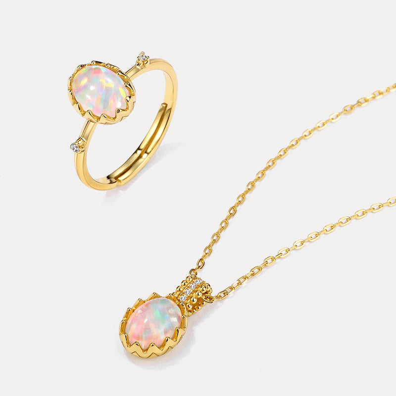 Gold Opal Necklace