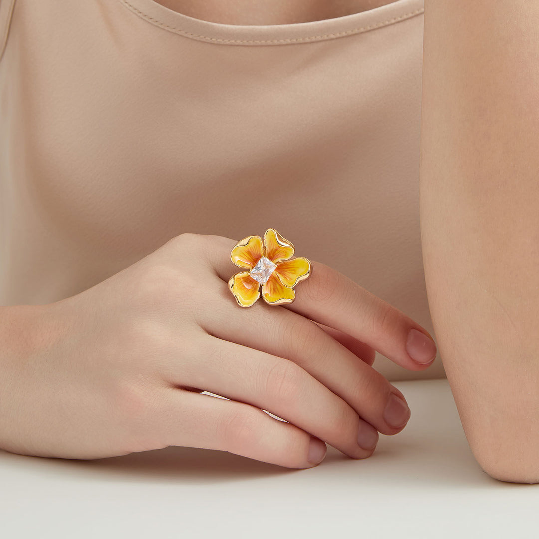 Selenichast Gold Flower Ring Gifts for Her