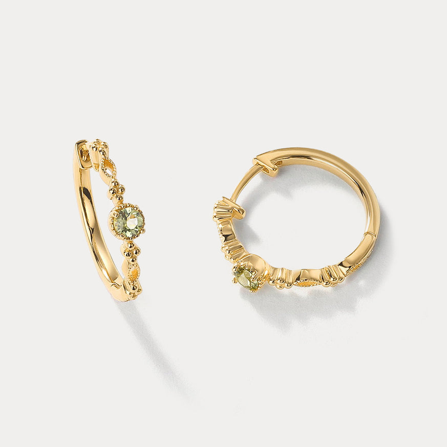 Peridot Hoop Earrings Gift