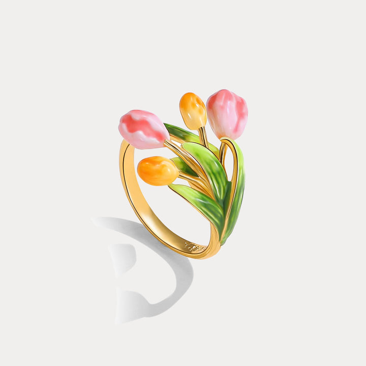 Enamel Tulip Ring