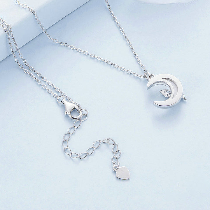 Silver Moon Butterfly Necklace Gift