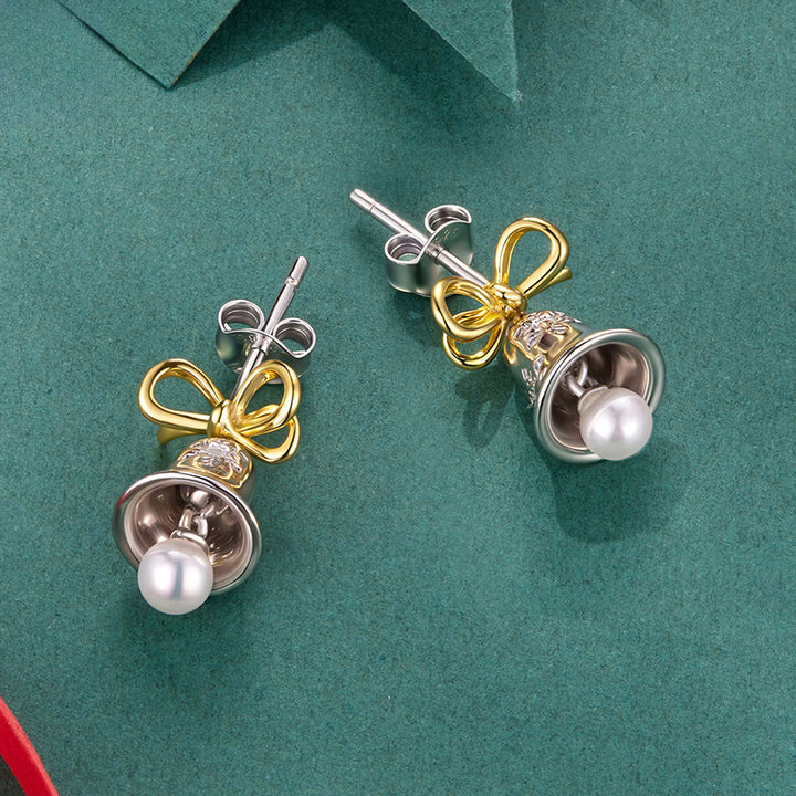 Silver Christmas Bell Earrings