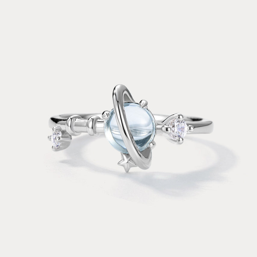 Saturn Halo Topaz Ring Gift