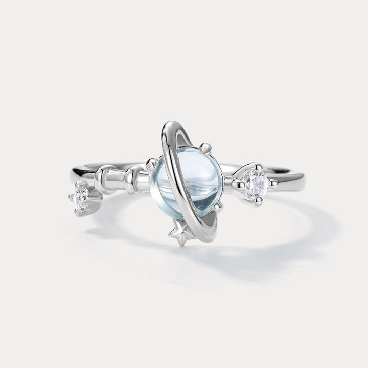 Saturn Halo Topaz Ring Gift
