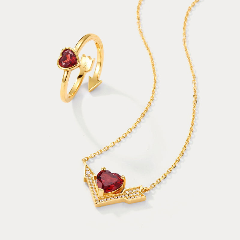 Garnet Heart Arrow Set