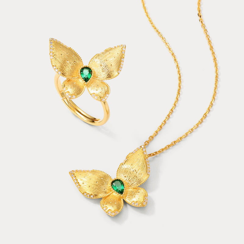 Emerald Butterfly Set