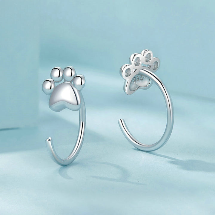 Silver Paw Earrings
