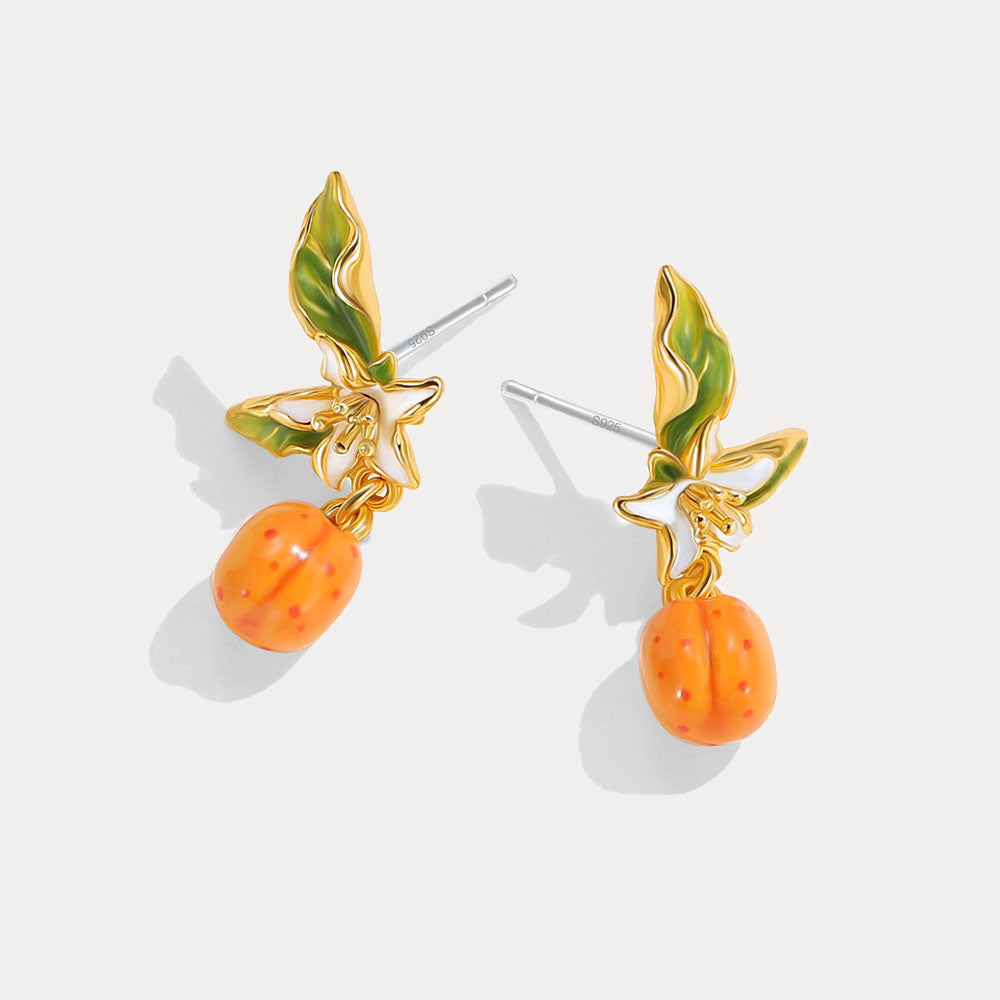 Golden Plum Earrings