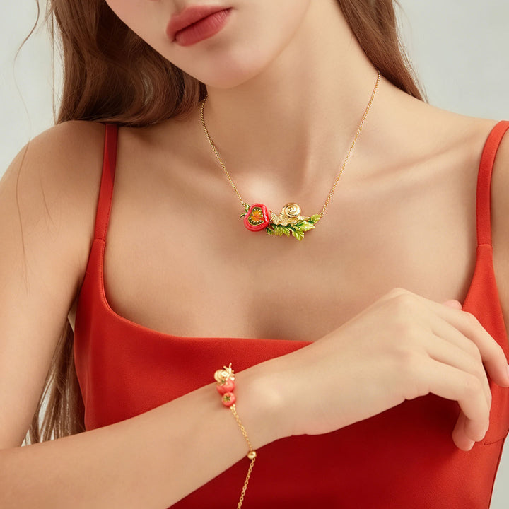 Selenichast Tomato & Snail Necklace