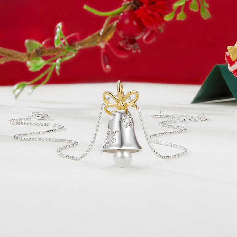 Silver Christmas Bell Necklace
