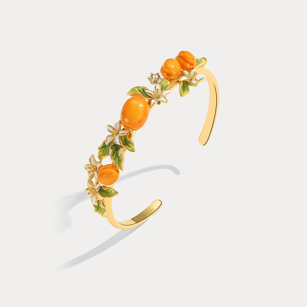 Golden Plum Flower Cuff