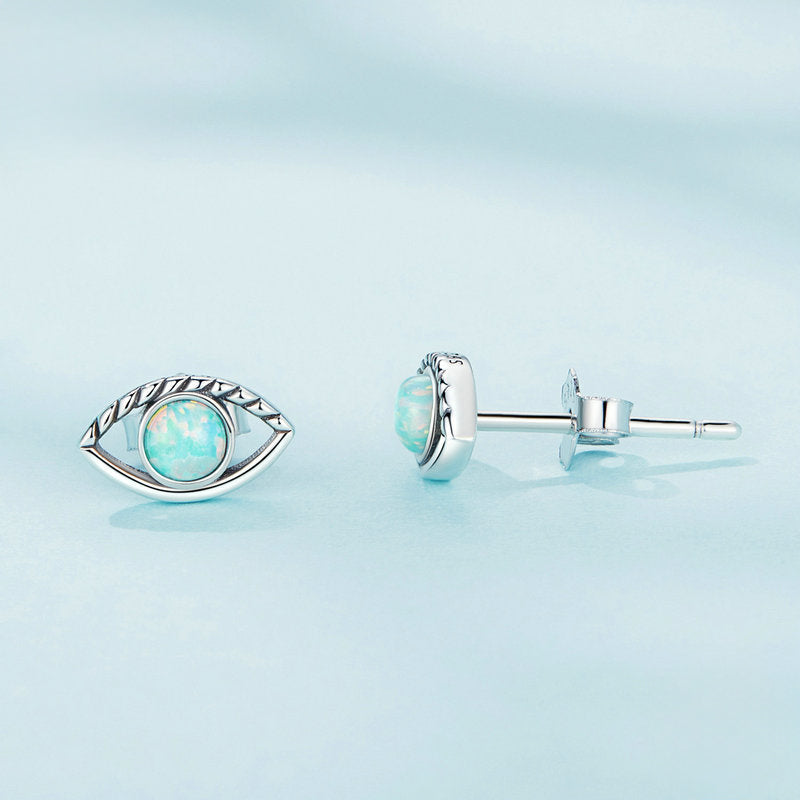 Evil Eye Opal Earrings
