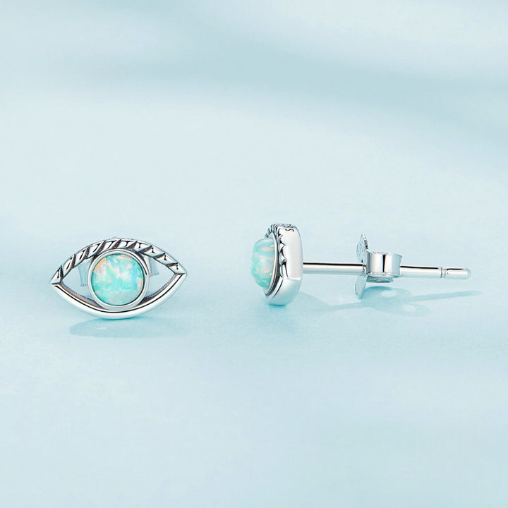 Evil Eye Opal Earrings