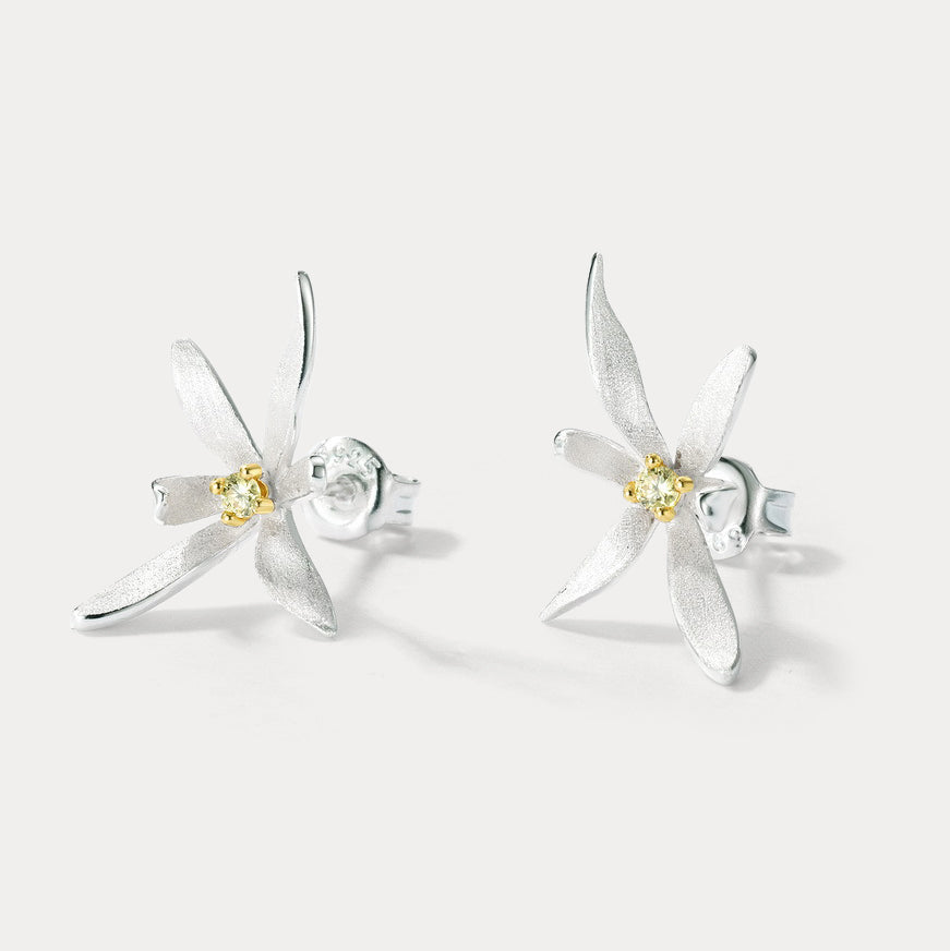 Silver Osmanthus Stud Earrings Gift