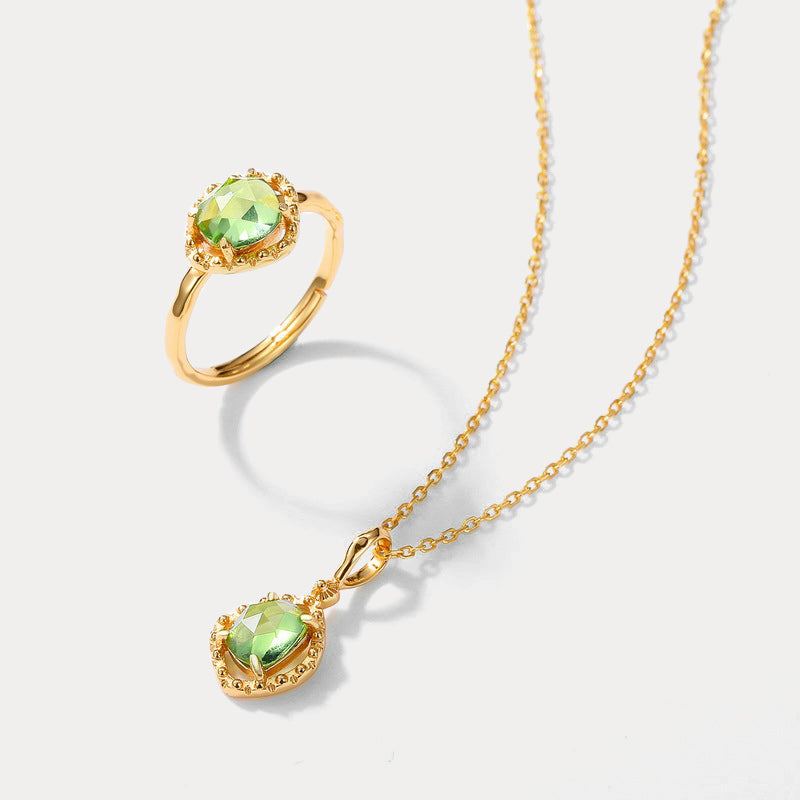 Olivine Necklace and Ring