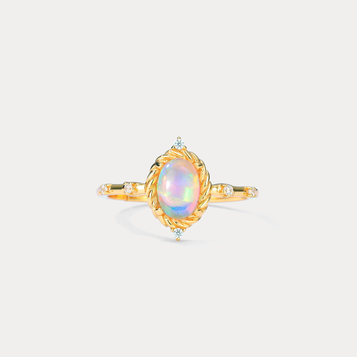 Opal Diamond Open Ring