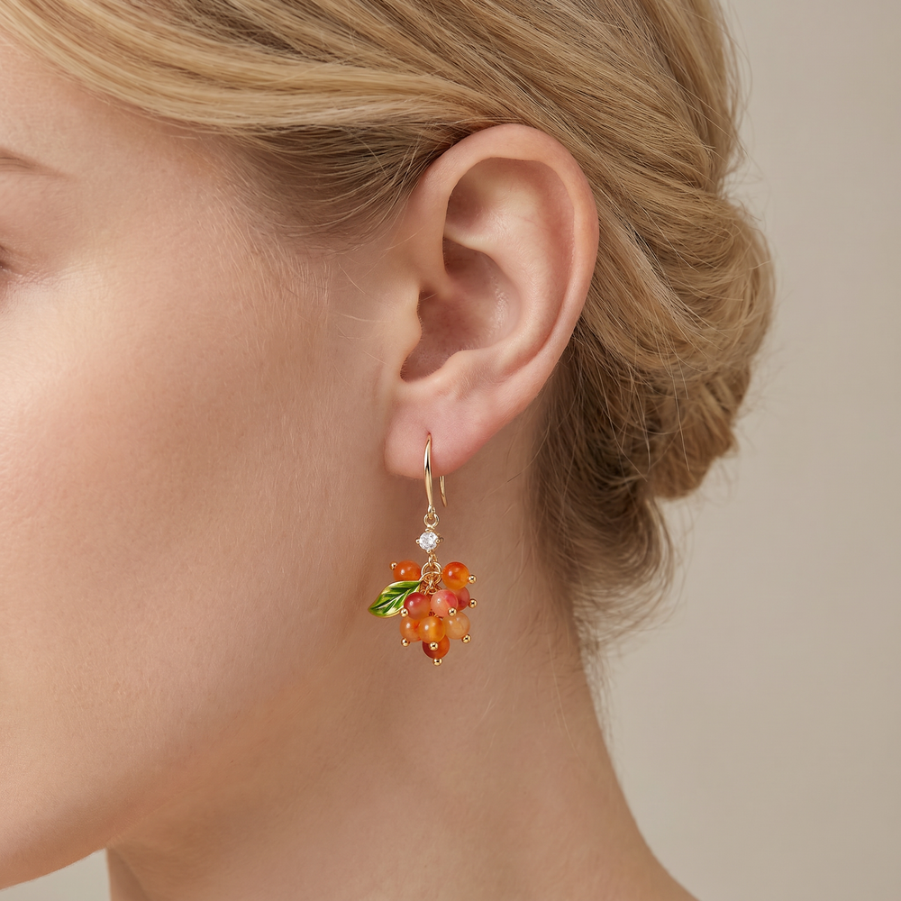 Selenichast Orange Berry Earrings