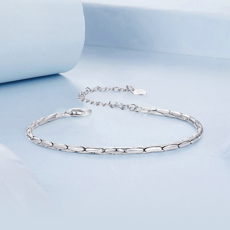 Silver Herringbone Bracelet