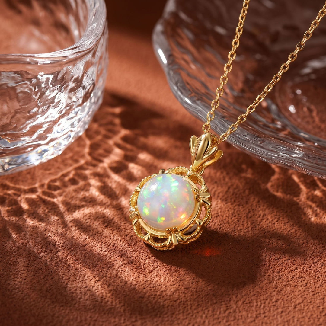 Opal Pendant Necklace Selenichast