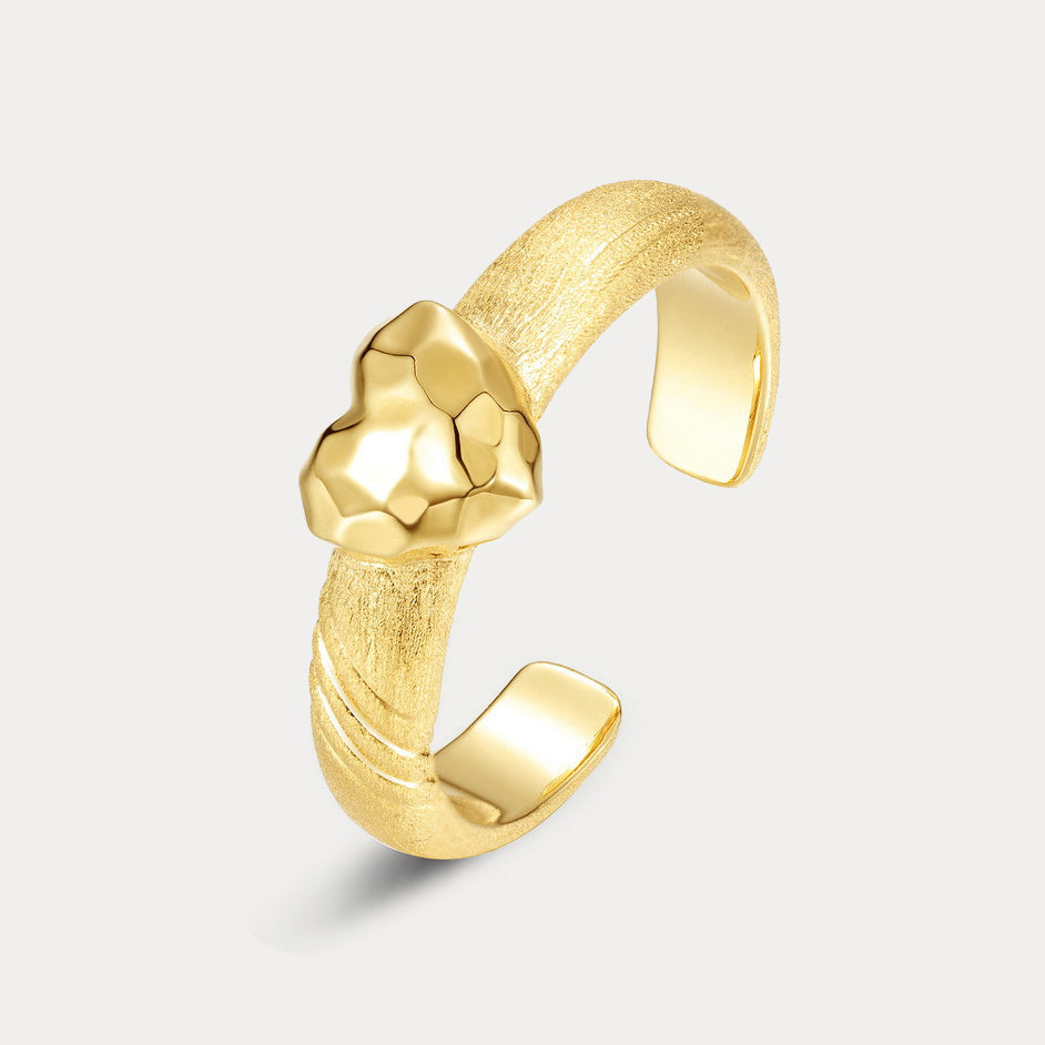 Selenichast Golden Heart Ring Valentien's Day Jewelry Gift for Women