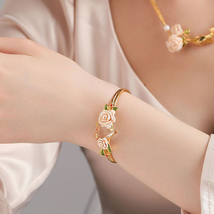 Champagne Rose Heart Bangle